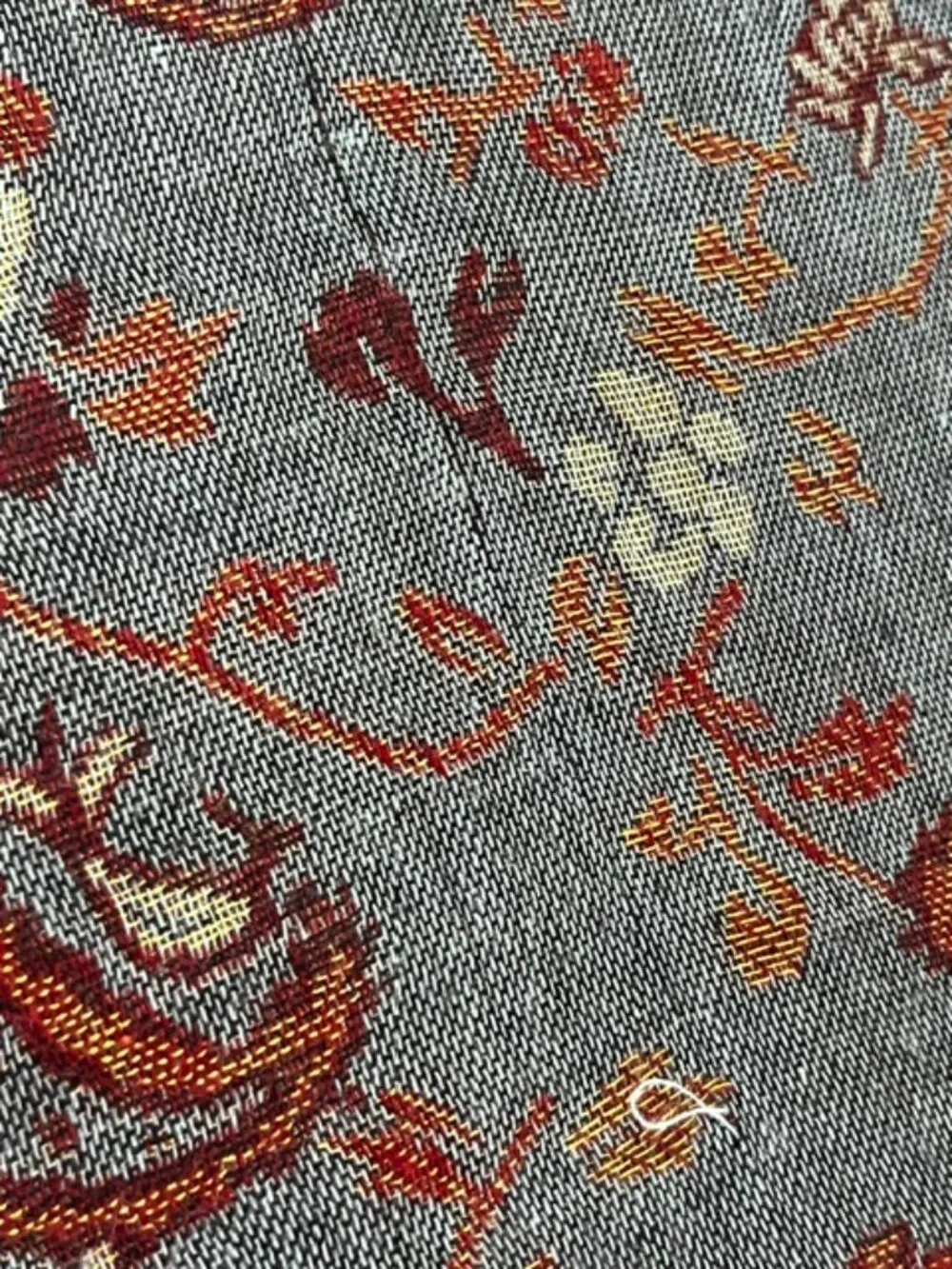 Scarf Wrap Pashmina Paisley Fringe Blue Orange